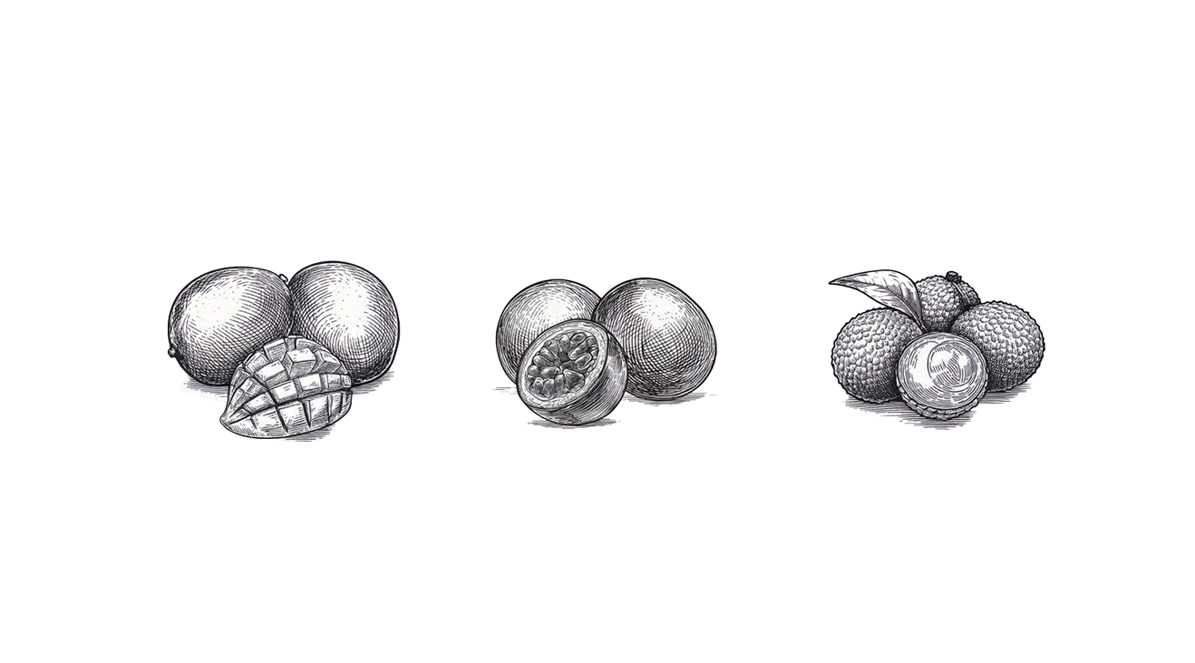 GIF of before and after the fruits are colored