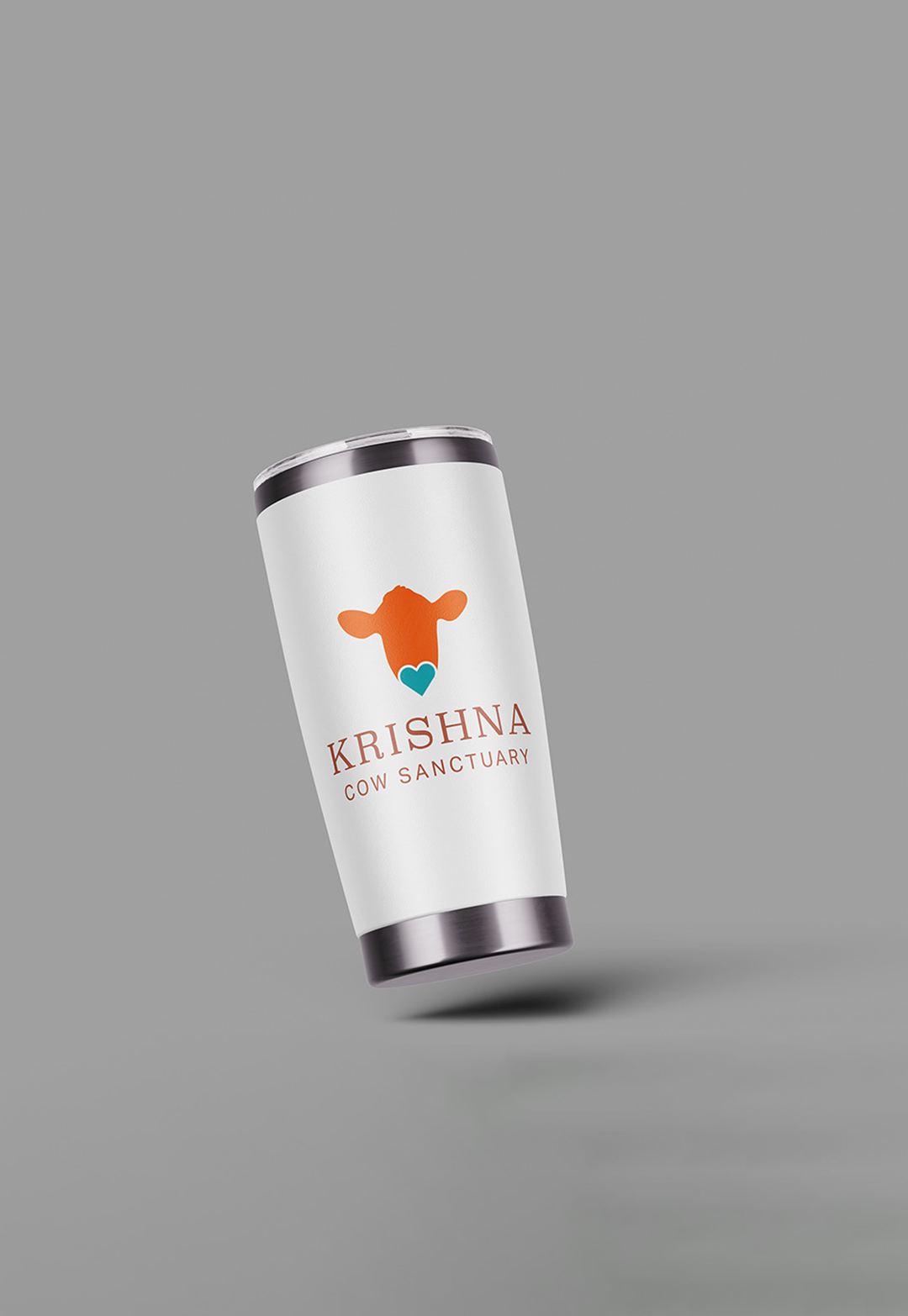 Tumbler mockup with the colored logo