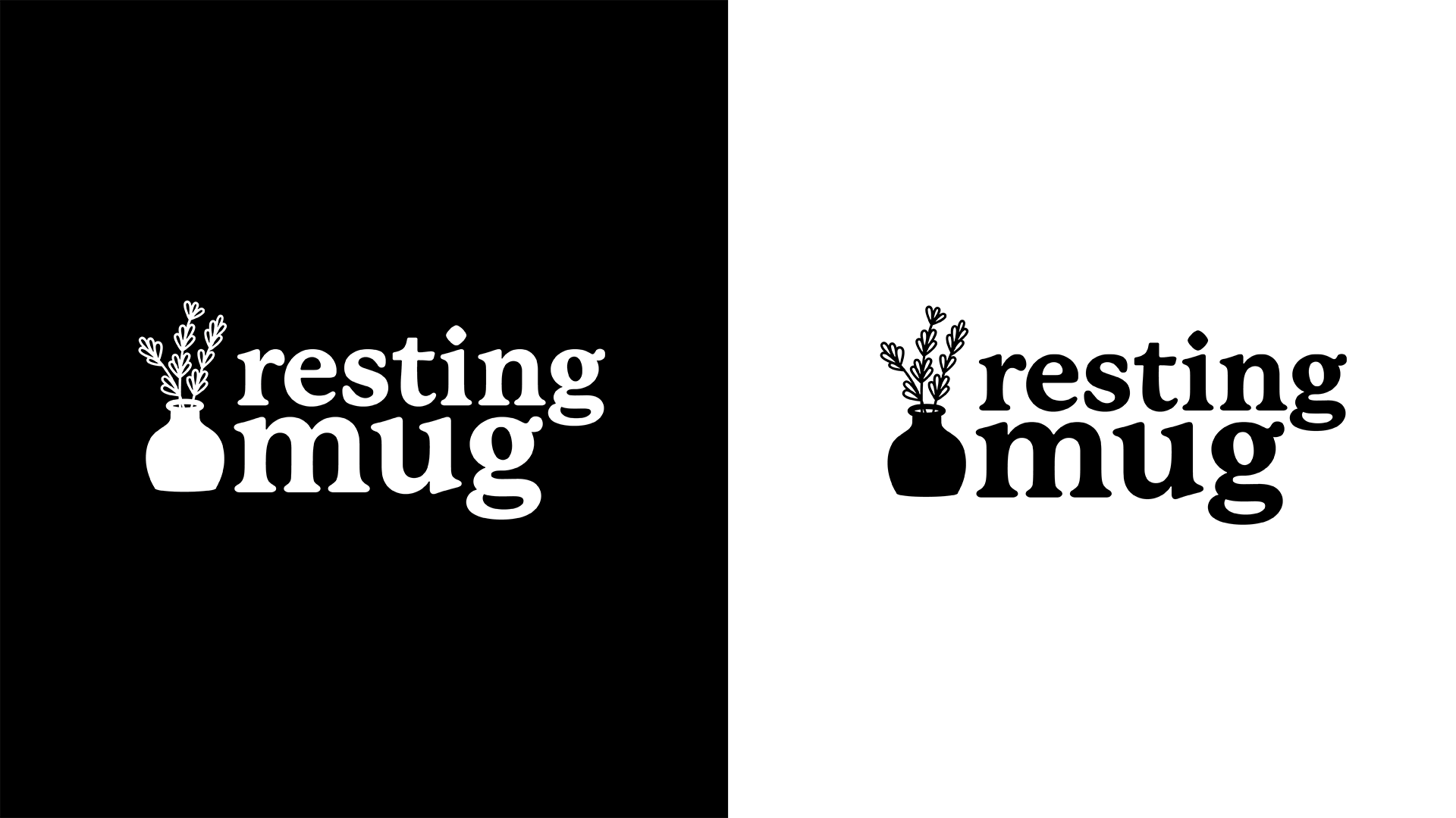 Resing Mug logo black and white
