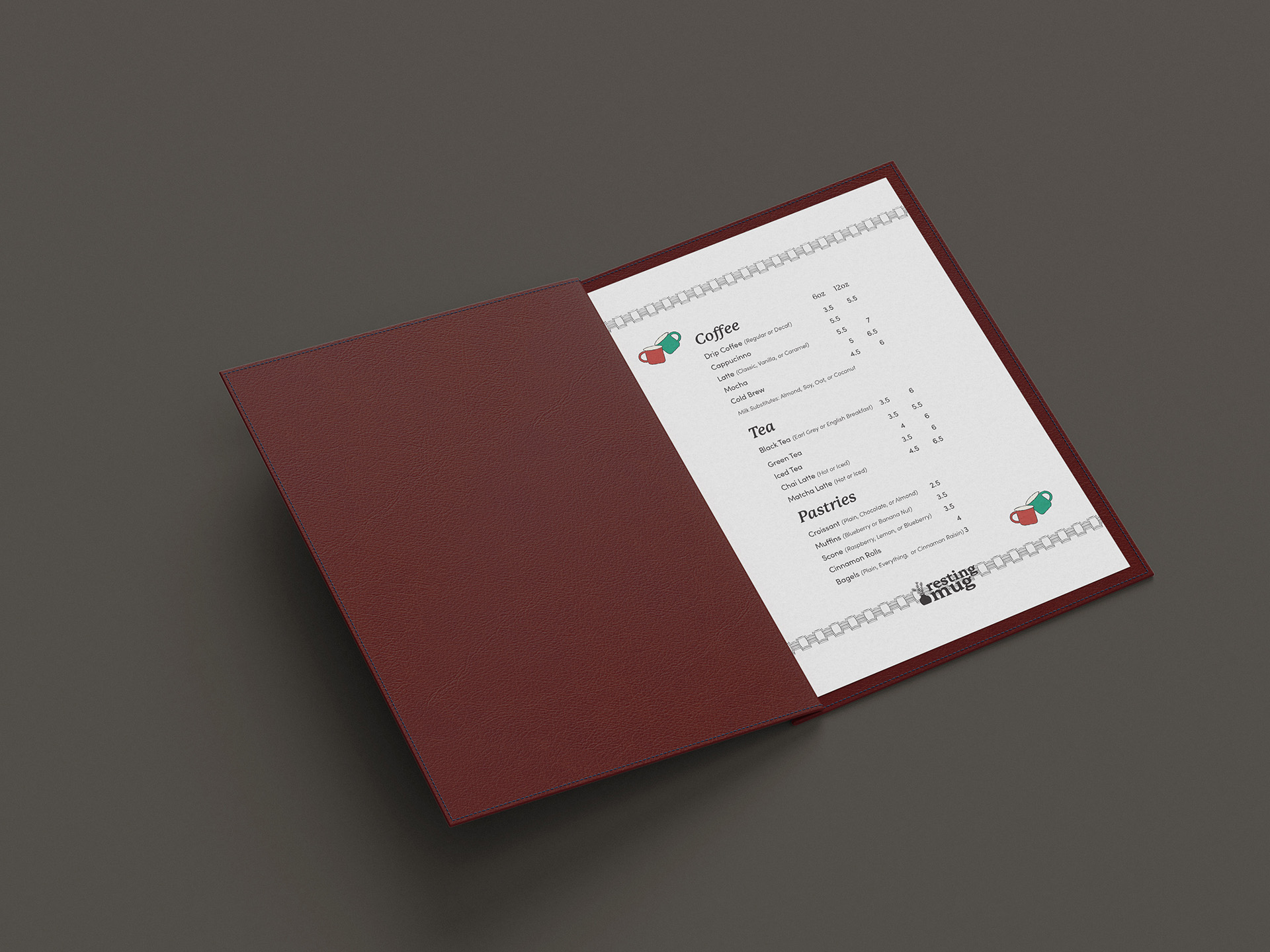 Resting Mug menu